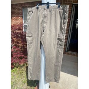 Wrangler Men's Cargo Pants Size 44x32 Beige 100% Cotton High Rise Straight Leg